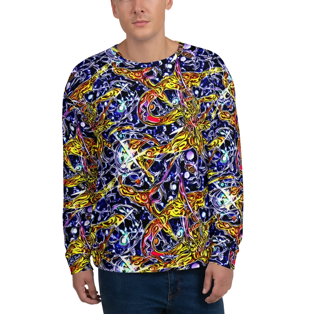 Blue Fire Orbit on Sweatshirt — Front