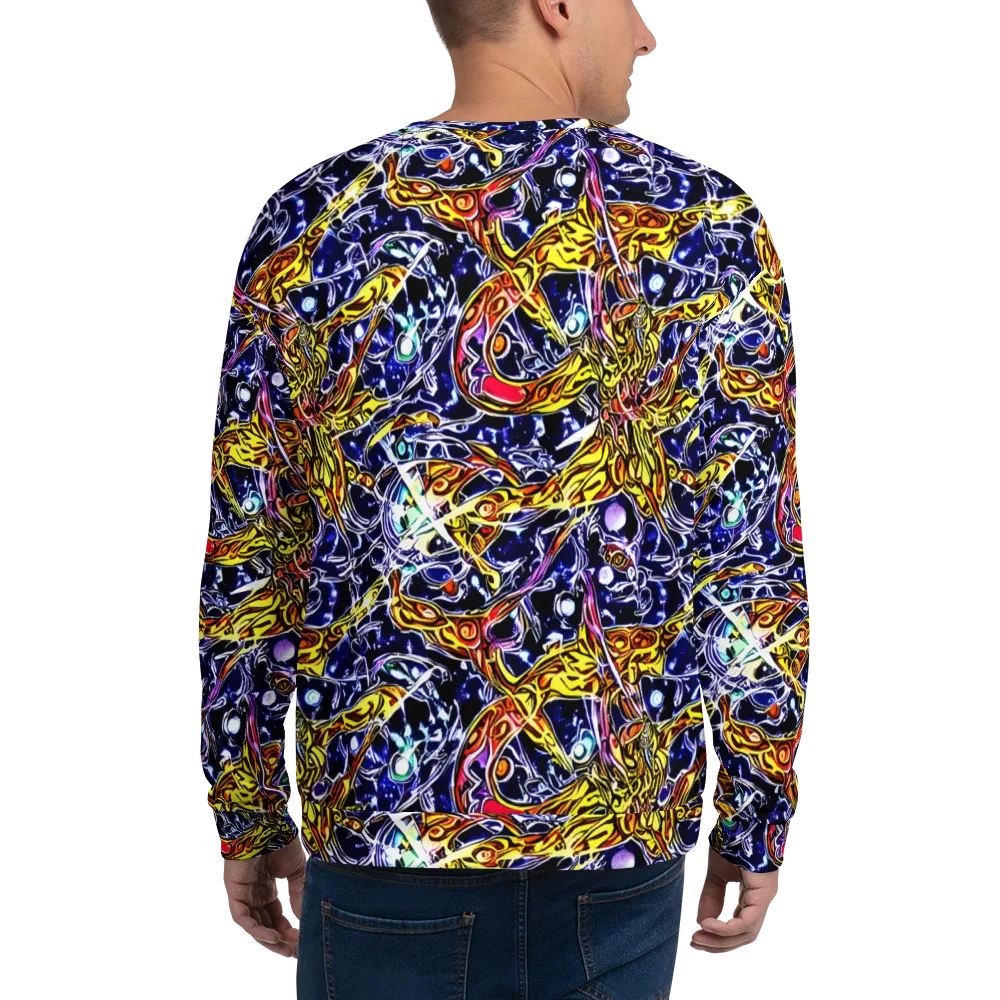 Blue Fire Orbit on Sweatshirt — Back