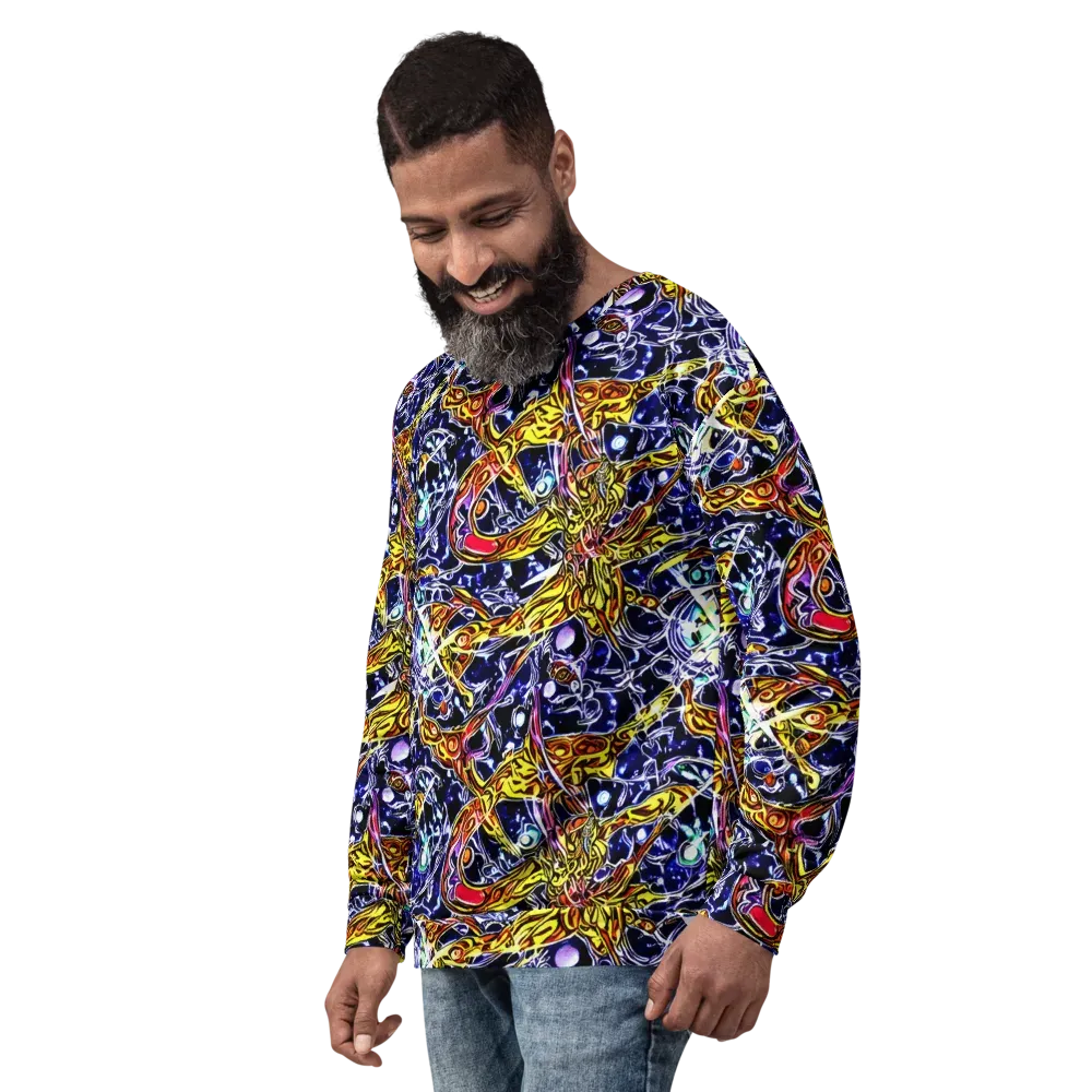 Blue Fire Orbit on Sweatshirt — Left Front