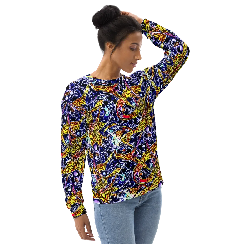 Blue Fire Orbit on Sweatshirt — Right Front