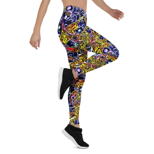 Blue Fire Orbit on a Leggings