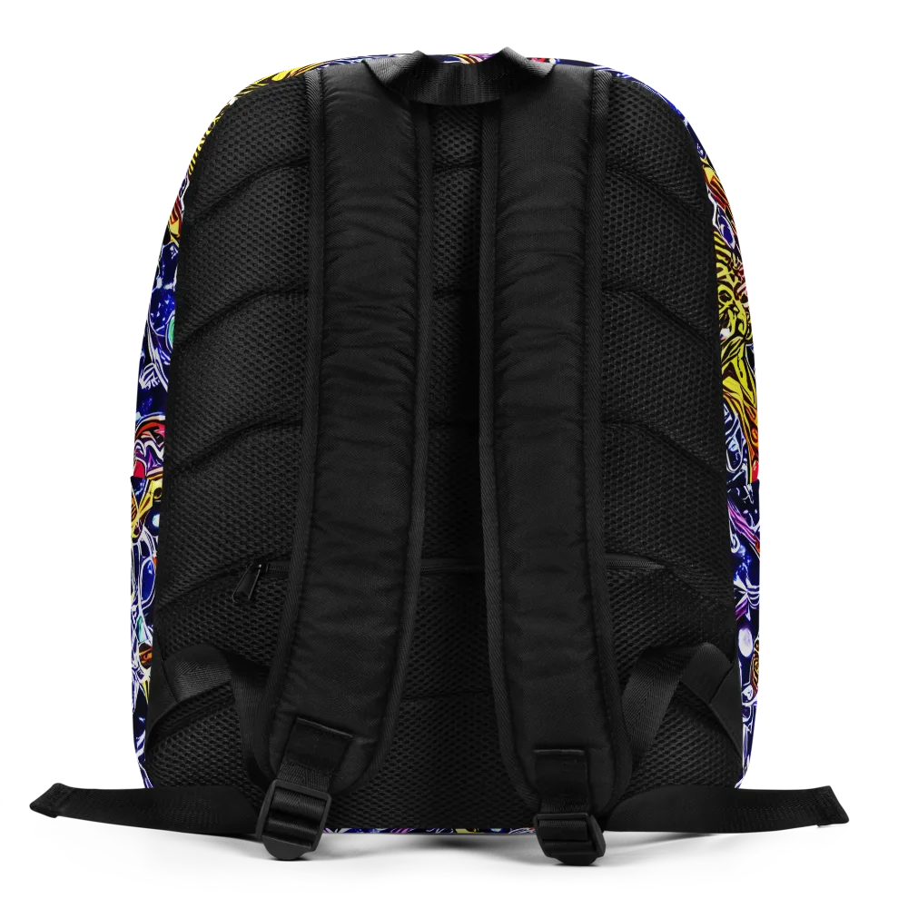 Blue Fire Orbit on Minimalist Backpack — Back