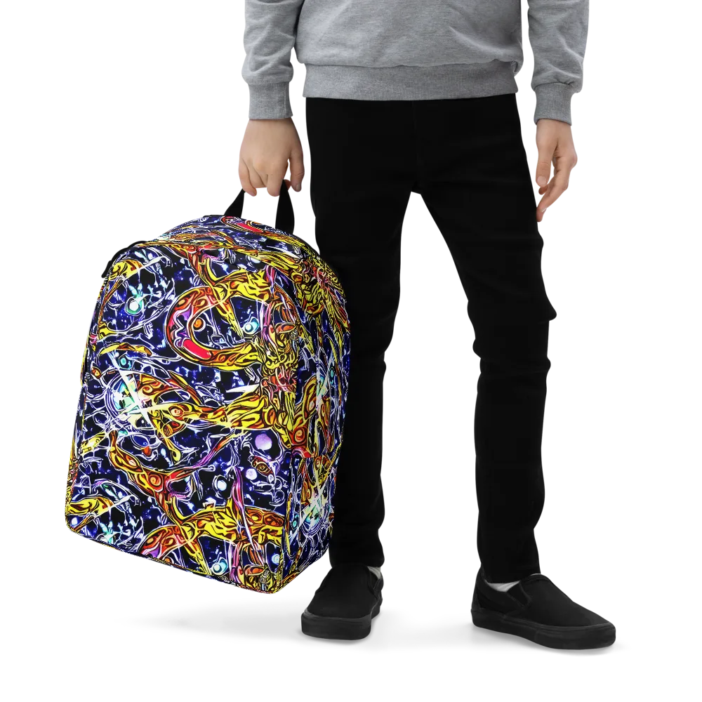 Blue Fire Orbit on Minimalist Backpack — Zoomed-in