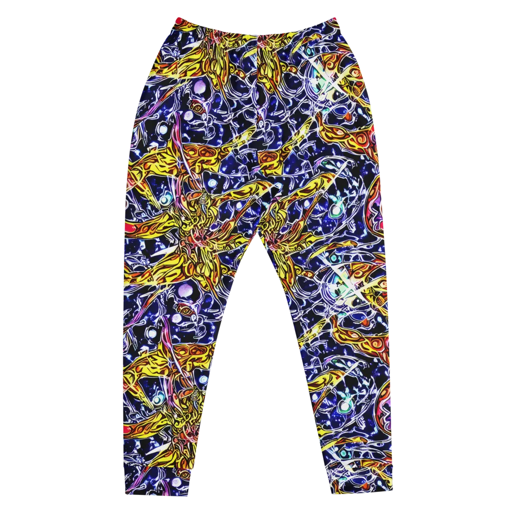 Blue Fire Orbit on Men's Joggers — Front
