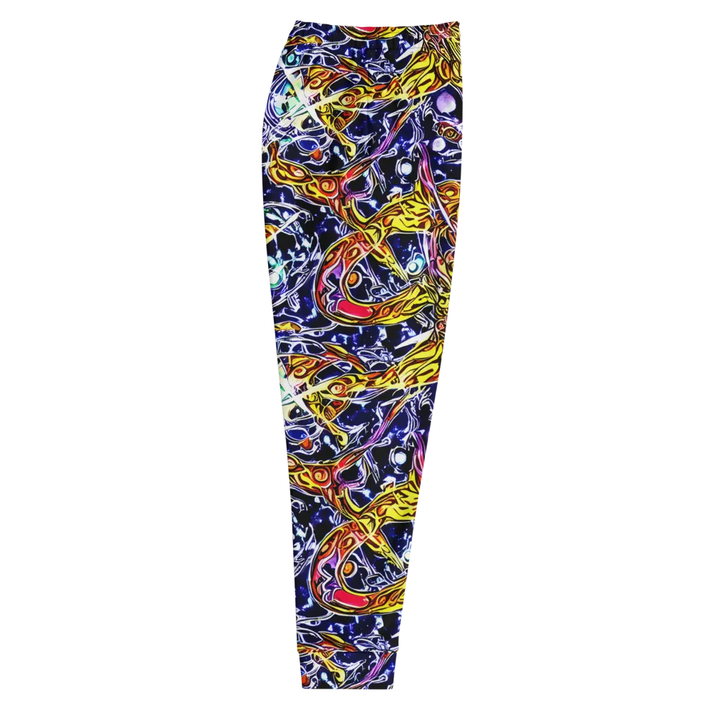 Blue Fire Orbit on Men's Joggers — Right