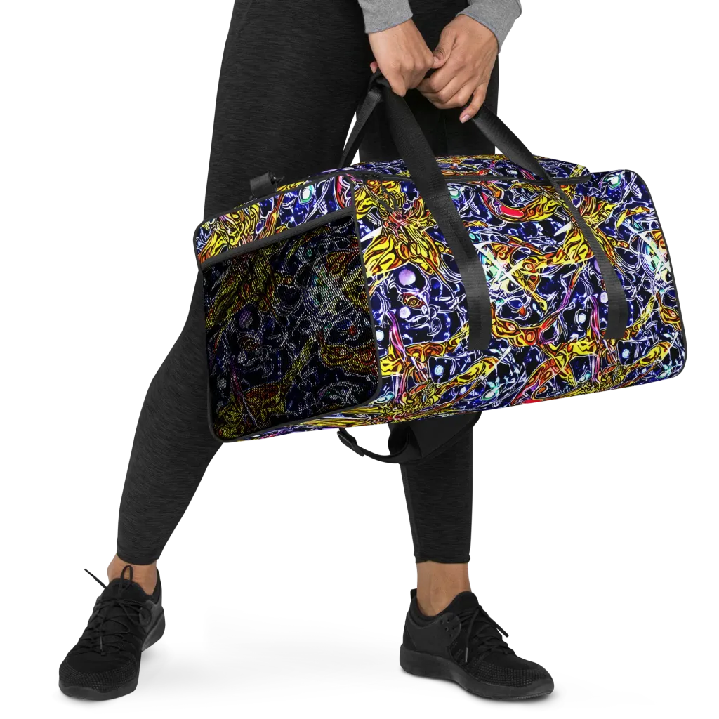 Blue Fire Orbit on Duffle Bag — Right Front