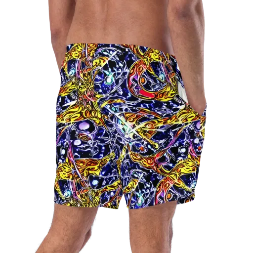 Blue Fire Orbit on a Swim Trunks