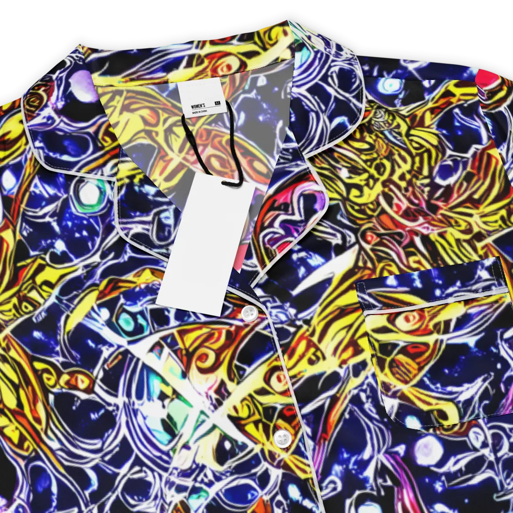 Blue Fire Orbit on Women's Short Sleeve Pajama Top — Product details