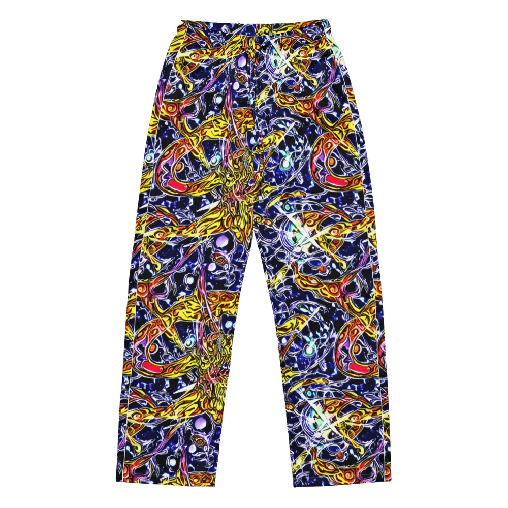 Blue Fire Orbit on Women's Pajama Pants — Front
