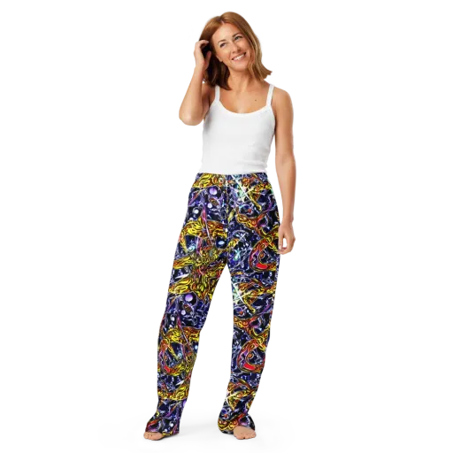 Blue Fire Orbit on a Women's Pajama Pants