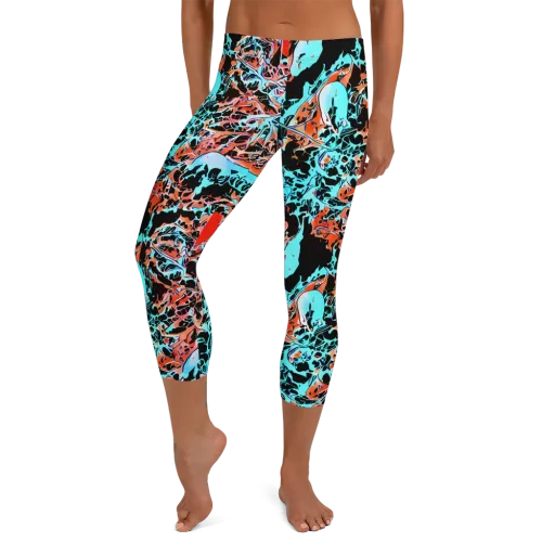 Liquid Mayhem on a Capri Leggings