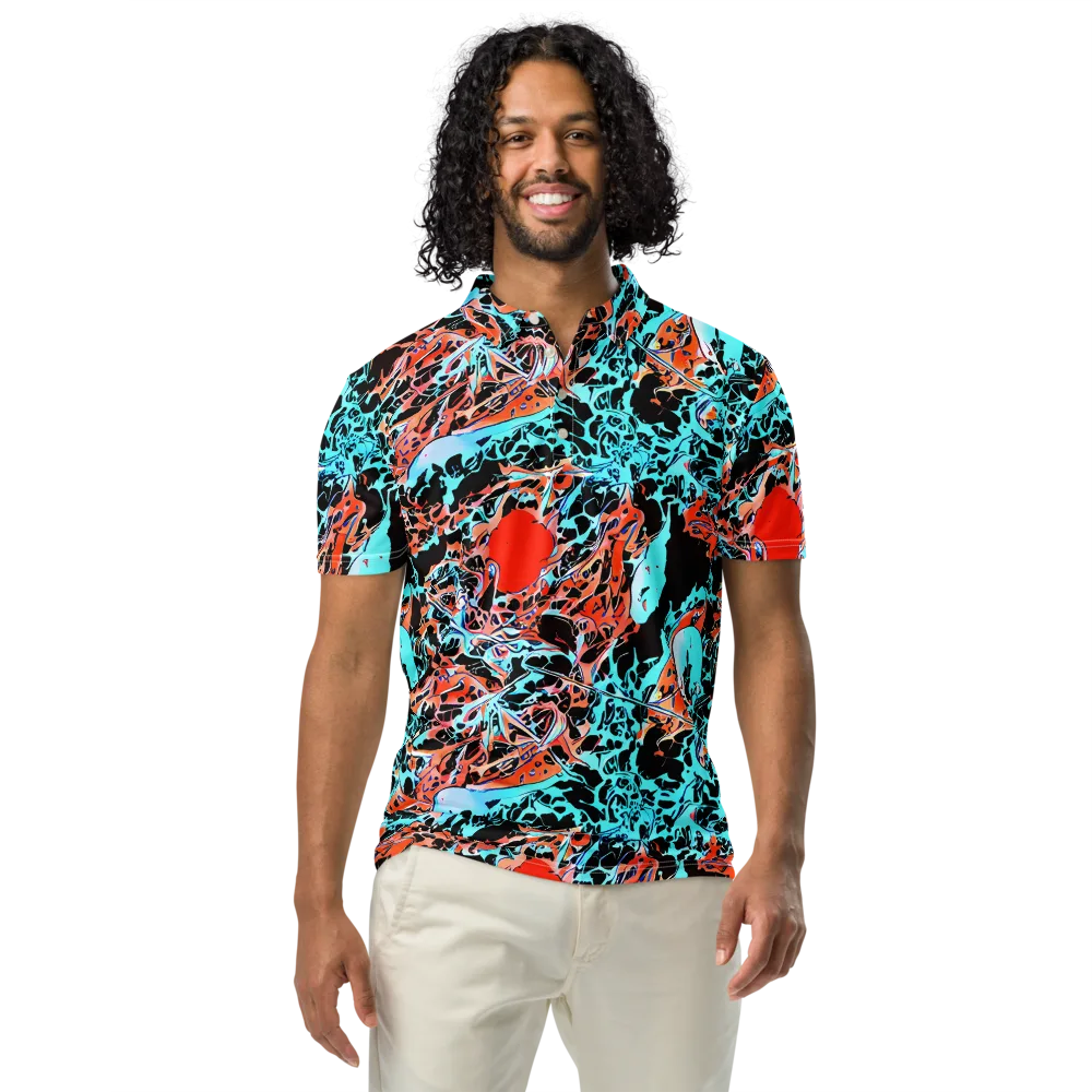 Liquid Mayhem on Men's Slim Fit Polo Shirt — Front