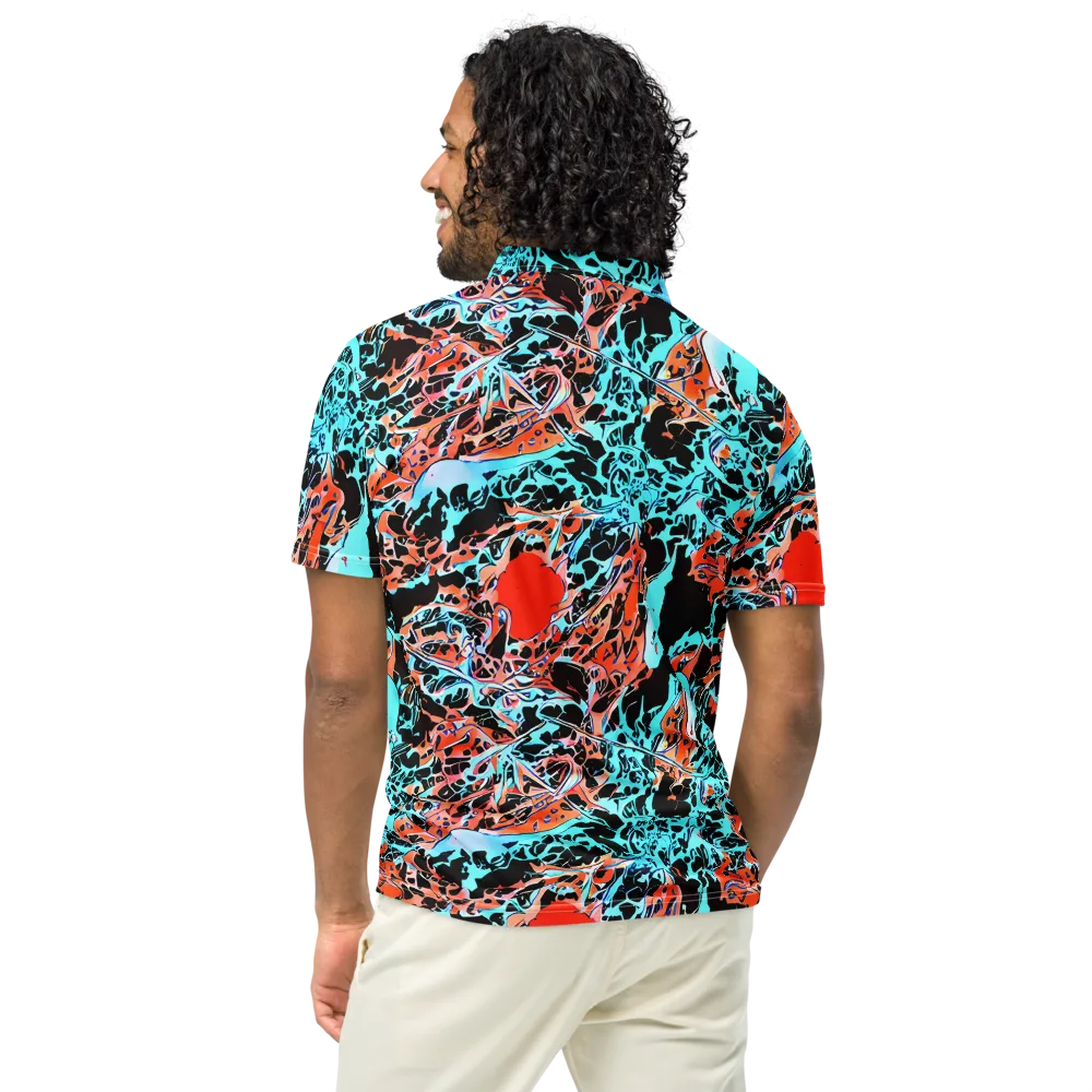Liquid Mayhem on Men's Slim Fit Polo Shirt — Back