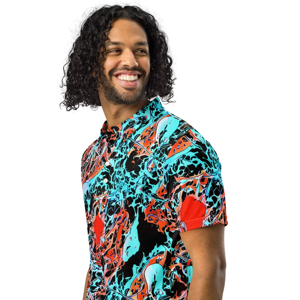 Liquid Mayhem on Men's Slim Fit Polo Shirt — Left Front