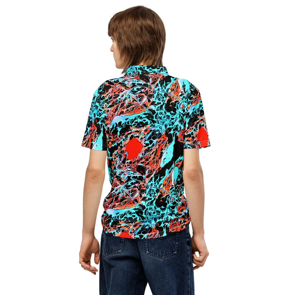 Liquid Mayhem on Men's Slim Fit Polo Shirt — Back
