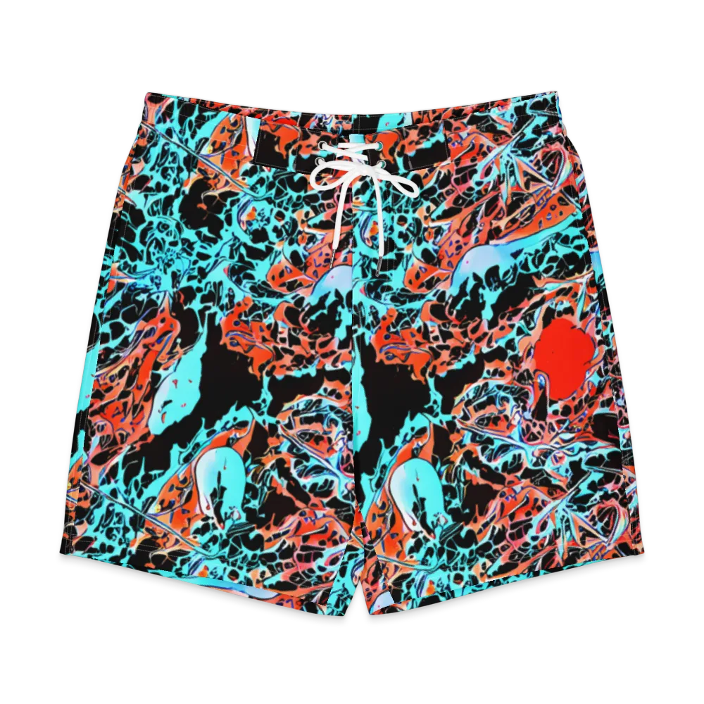 Liquid Mayhem on Men's Board Shorts — Front