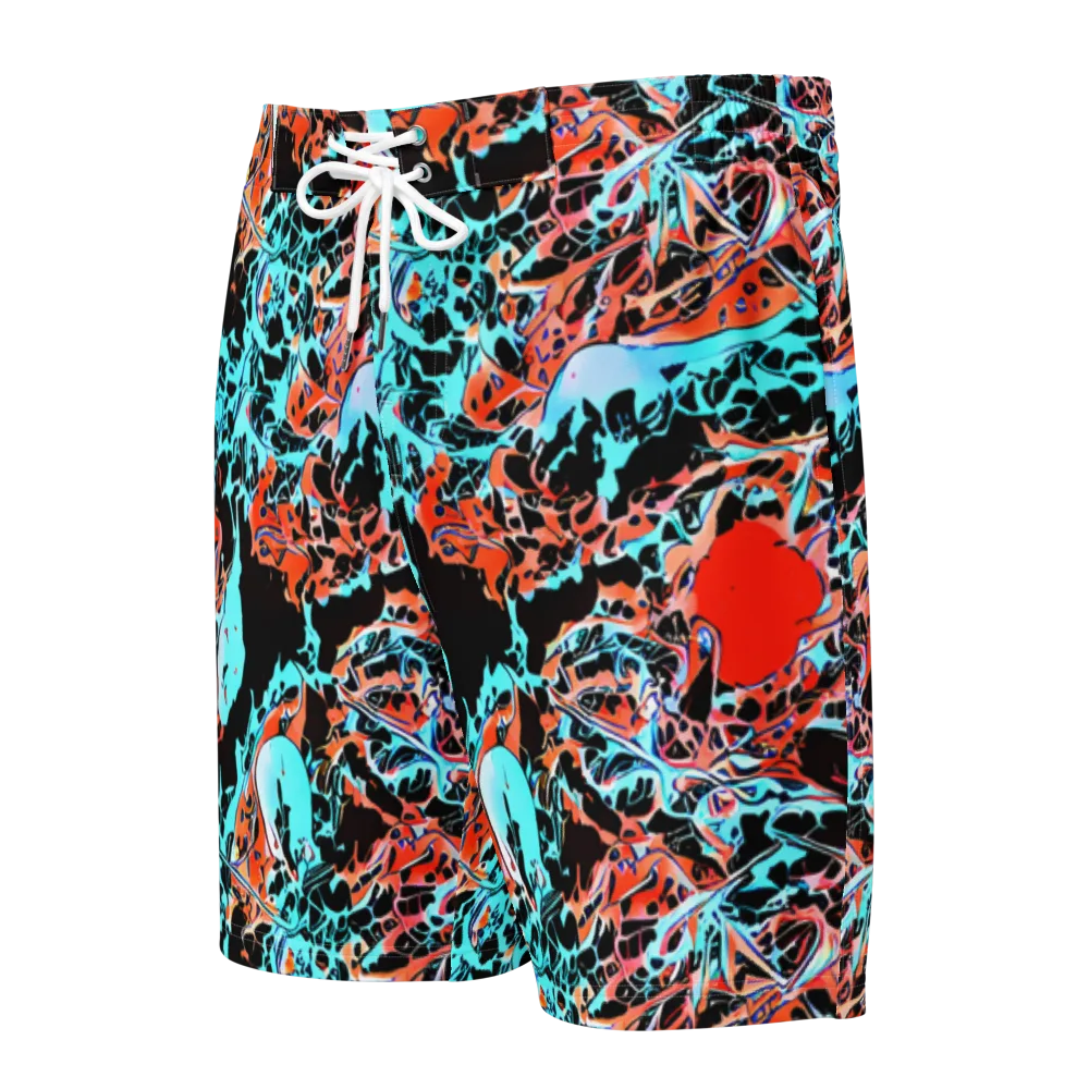 Liquid Mayhem on Men's Board Shorts — Front