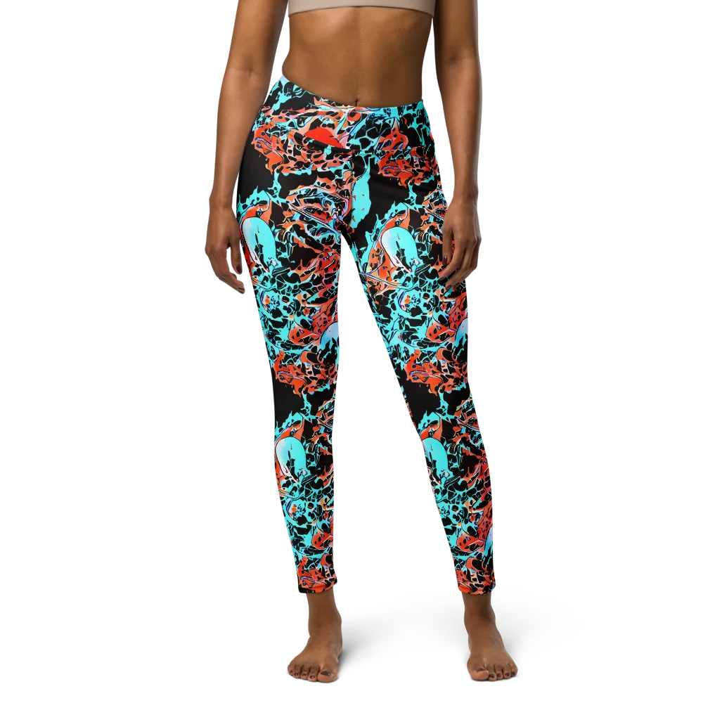 Liquid Mayhem on Yoga Leggings — Front