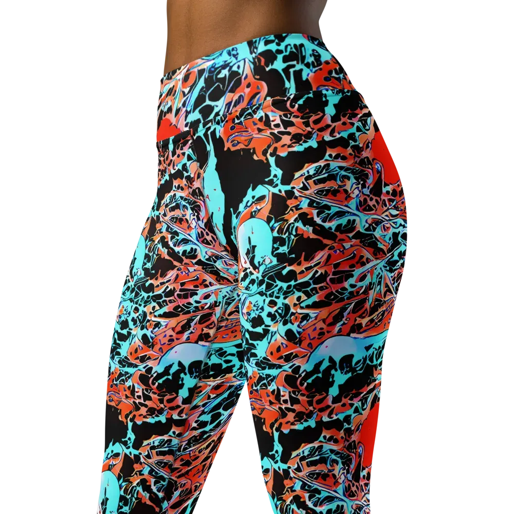 Liquid Mayhem on Yoga Leggings — Left Front