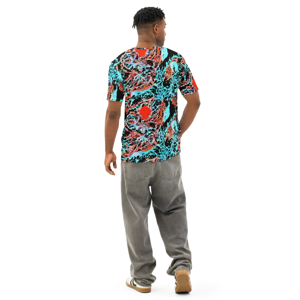 Liquid Mayhem on Men's Cotton Crew Neck T-Shirt — Back