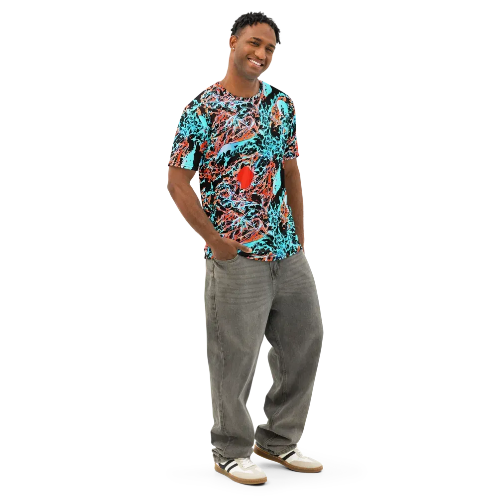 Liquid Mayhem on Men's Cotton Crew Neck T-Shirt — Right Front