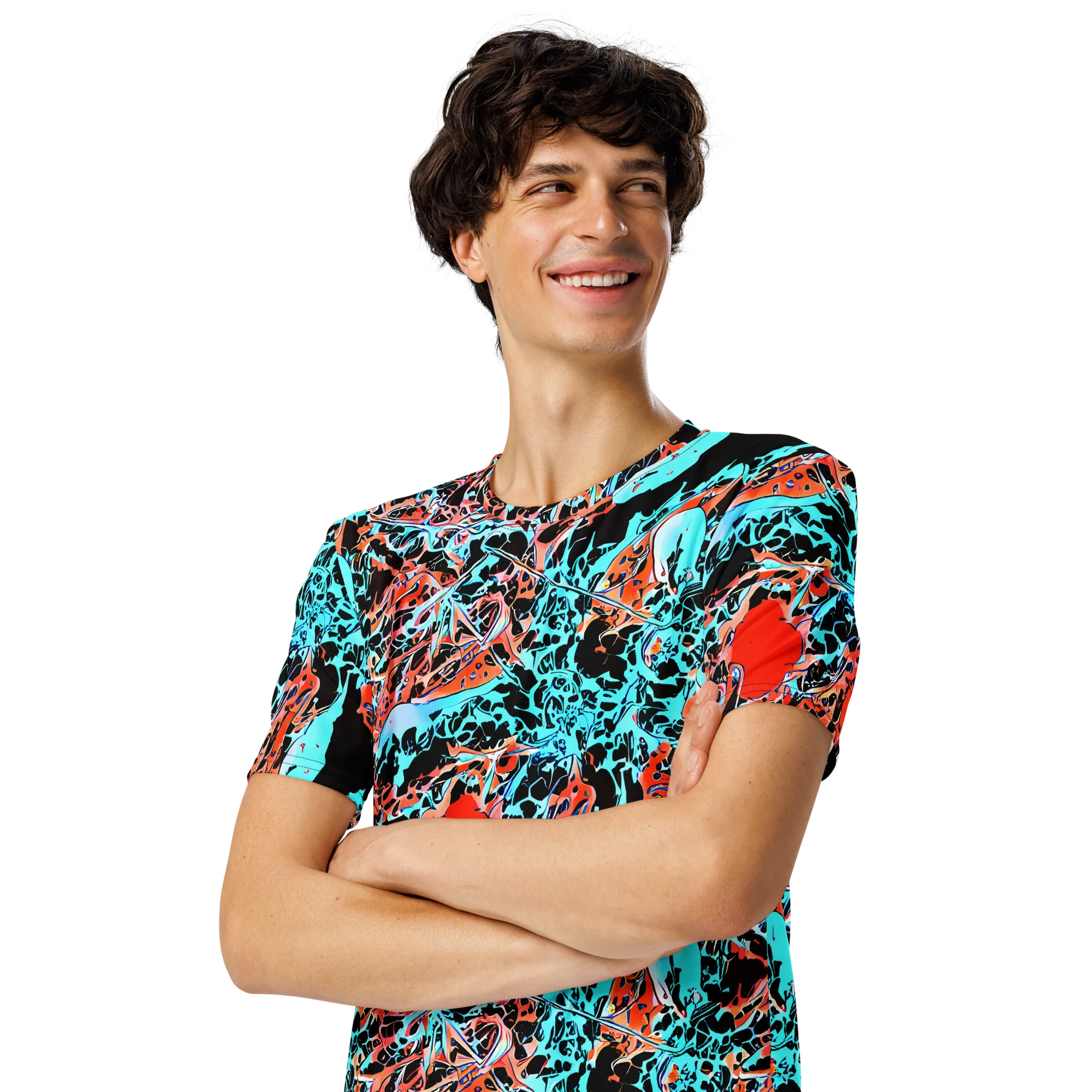 Liquid Mayhem on Men's Crew Neck T-Shirt — Left Front