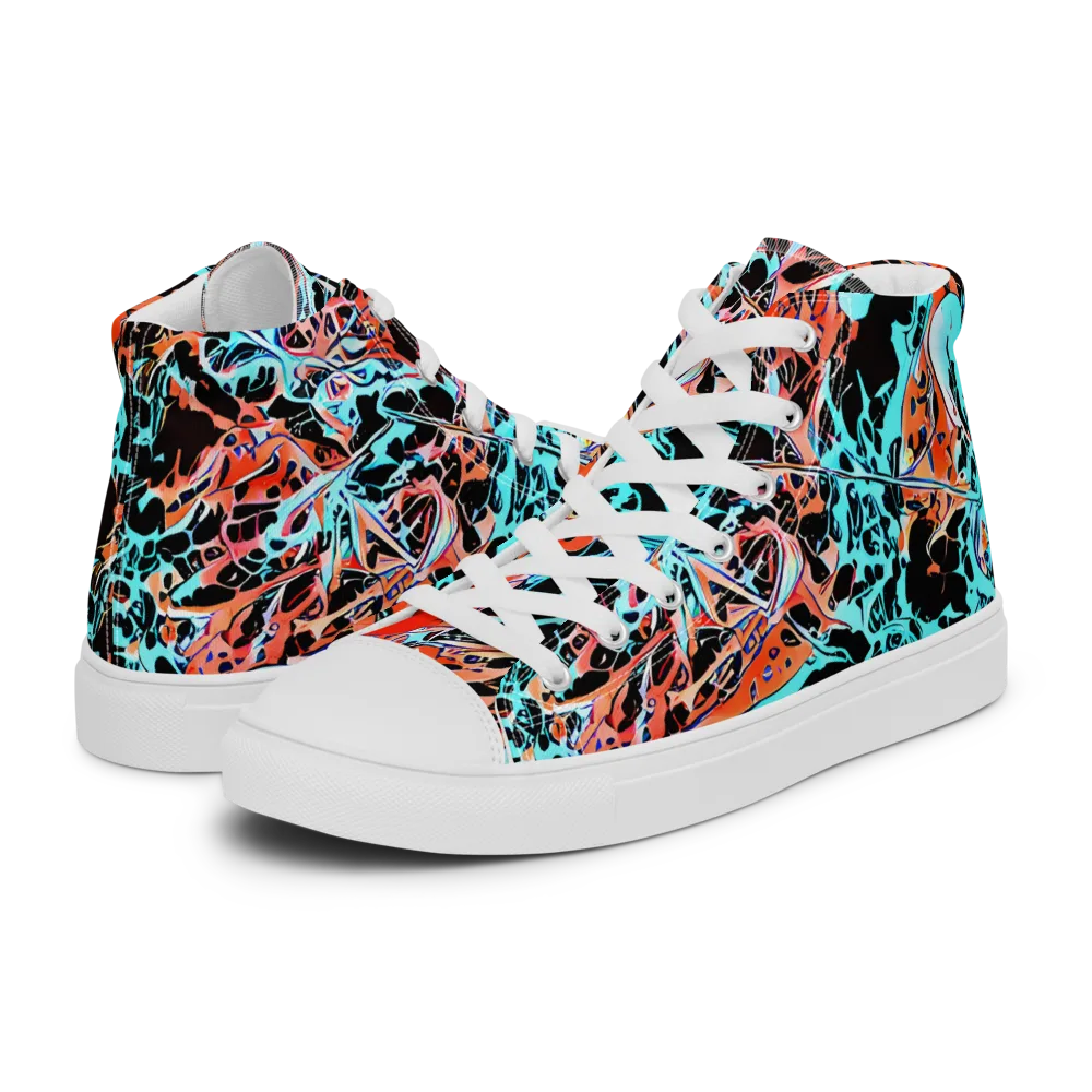 Liquid Mayhem on Men's High Top Canvas Shoes — Left