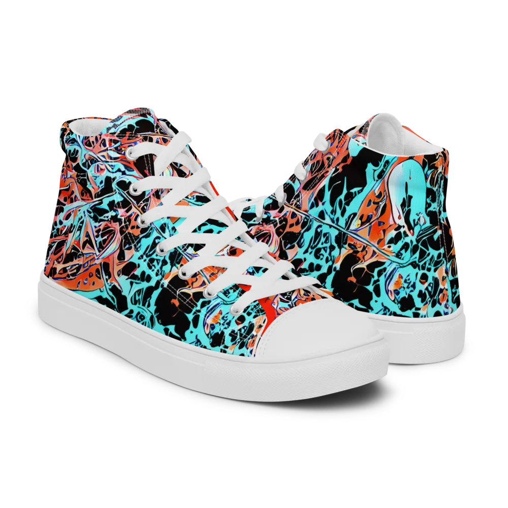 Liquid Mayhem on Men's High Top Canvas Shoes — Right