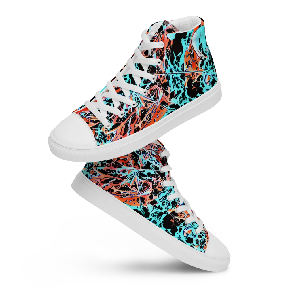 Liquid Mayhem on Men's High Top Canvas Shoes — Front