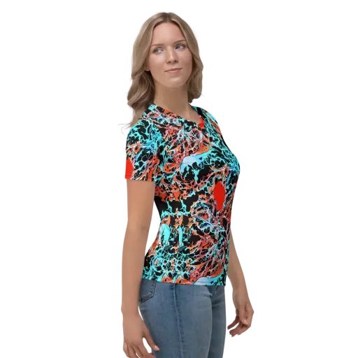 Liquid Mayhem on a Women's Crew Neck T-Shirt