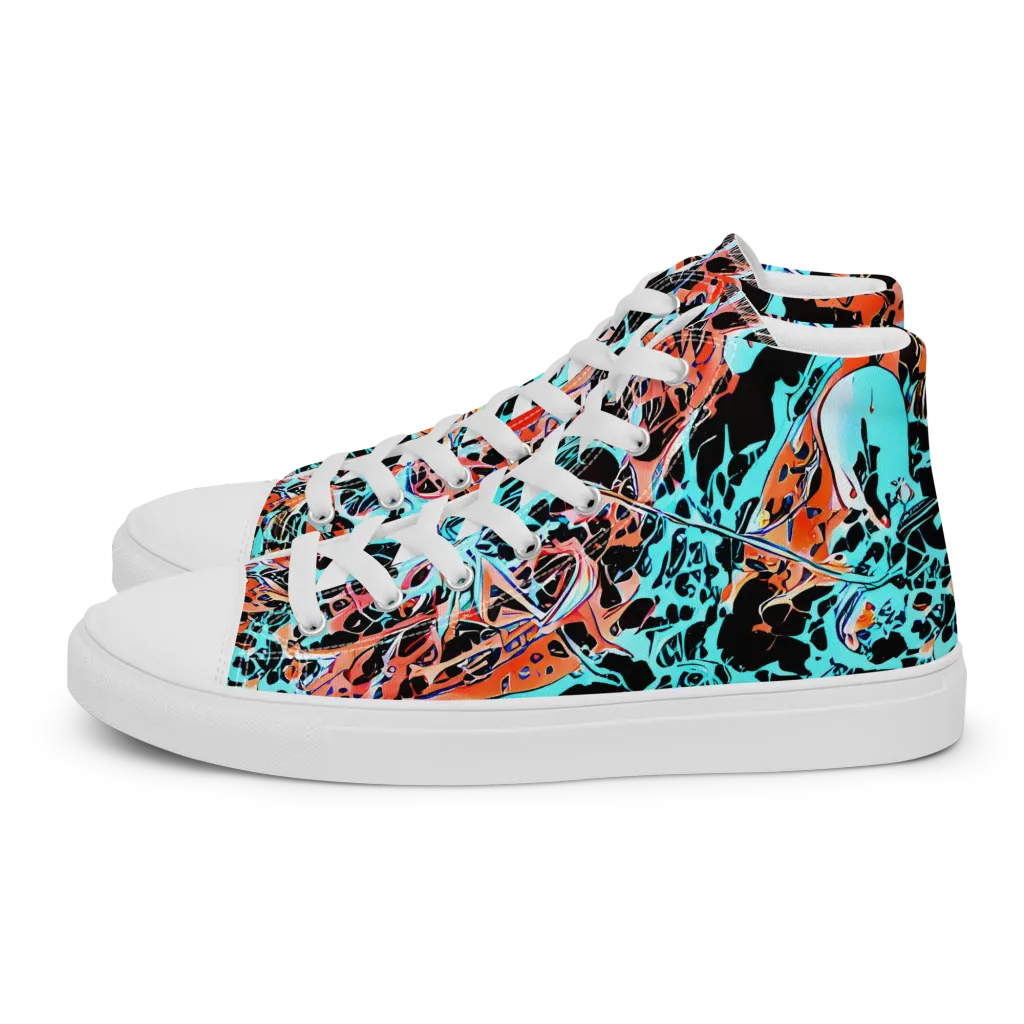 Liquid Mayhem on Women's High Top Canvas Shoes — Left