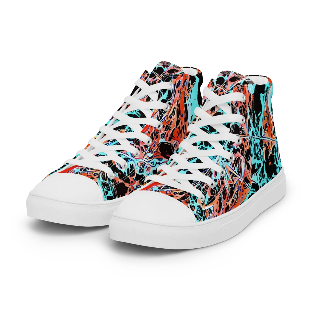Liquid Mayhem on Women's High Top Canvas Shoes — Left Front