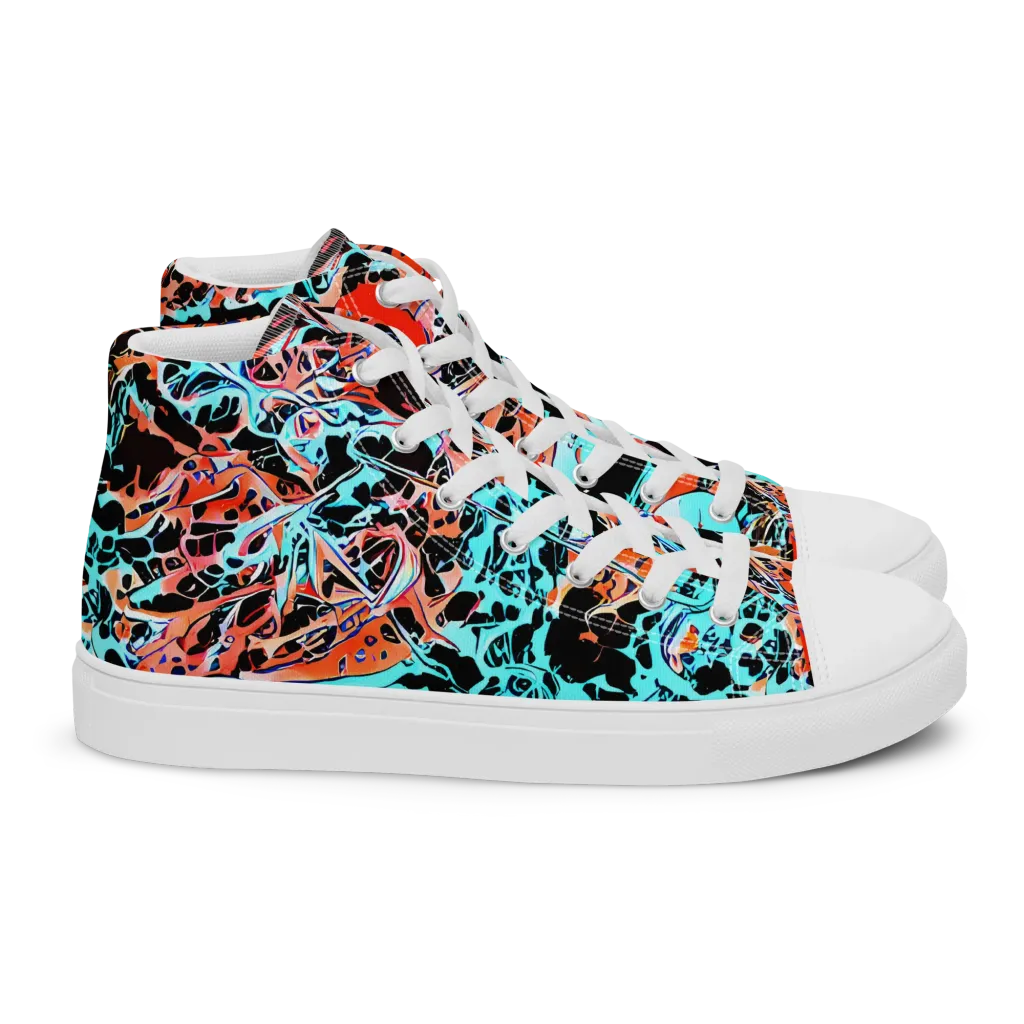 Liquid Mayhem on Women's High Top Canvas Shoes — Right