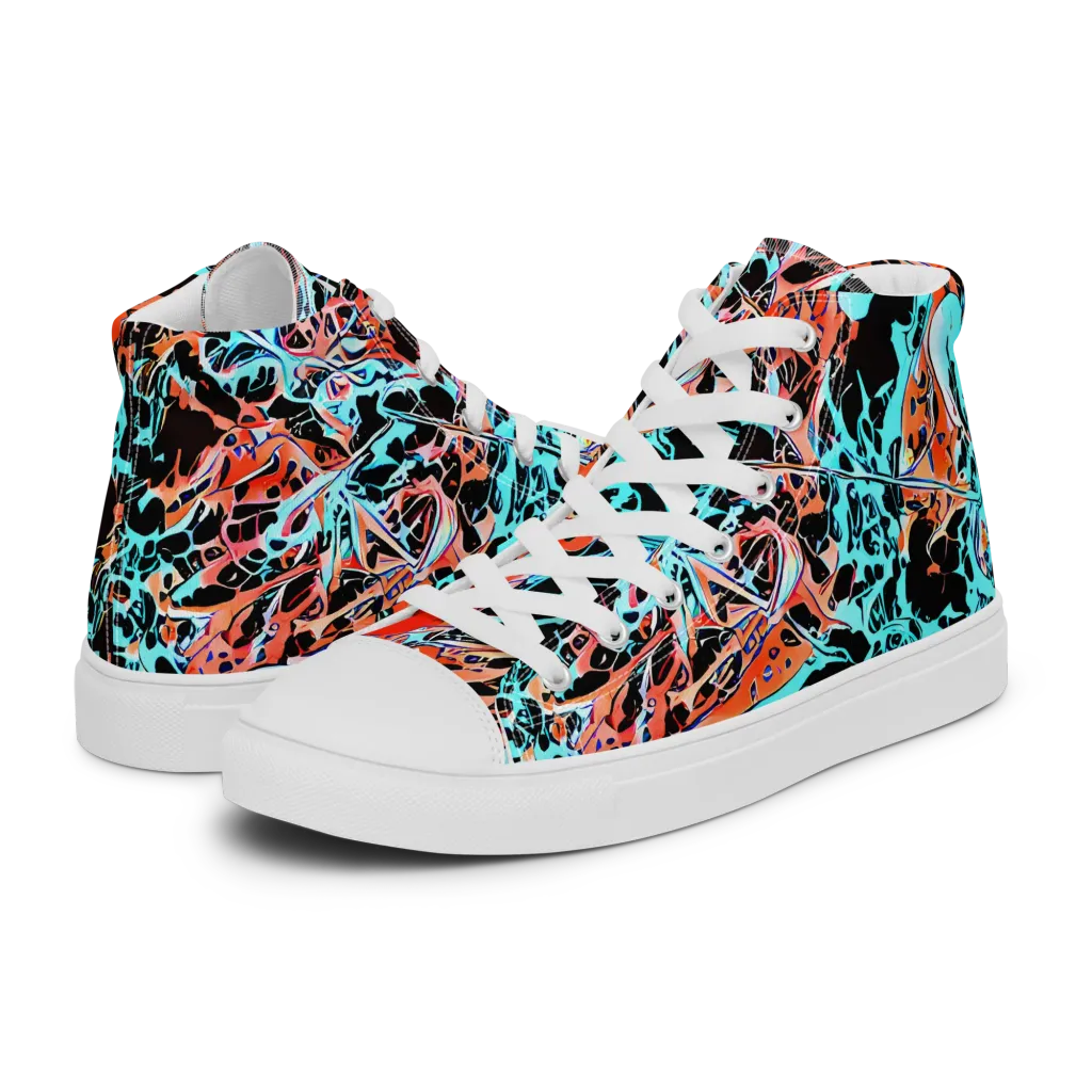 Liquid Mayhem on Women's High Top Canvas Shoes — Left