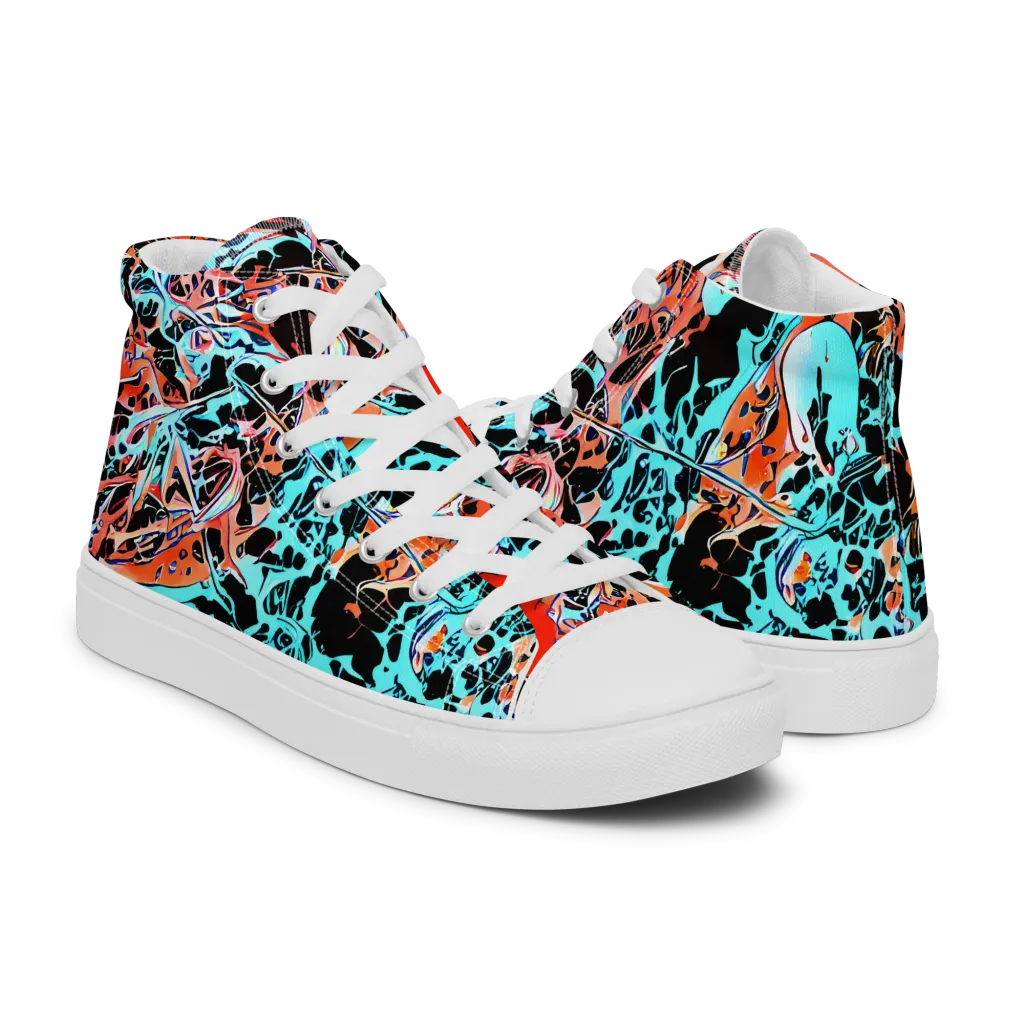 Liquid Mayhem on Women's High Top Canvas Shoes — Right