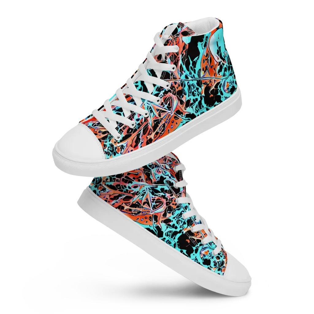 Liquid Mayhem on Women's High Top Canvas Shoes — Front