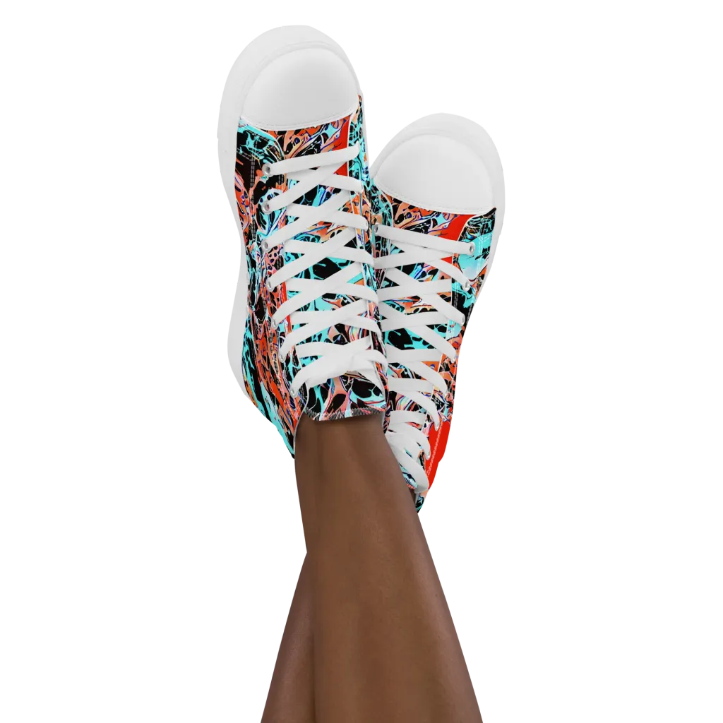 Liquid Mayhem on Women's High Top Canvas Shoes — Front