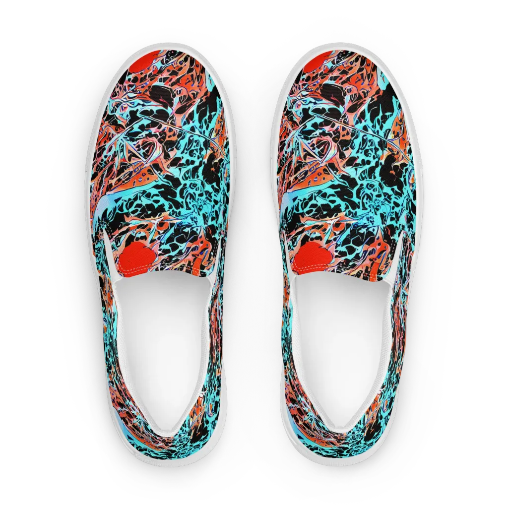 Liquid Mayhem on Men's Slip-On Canvas Shoes — Front