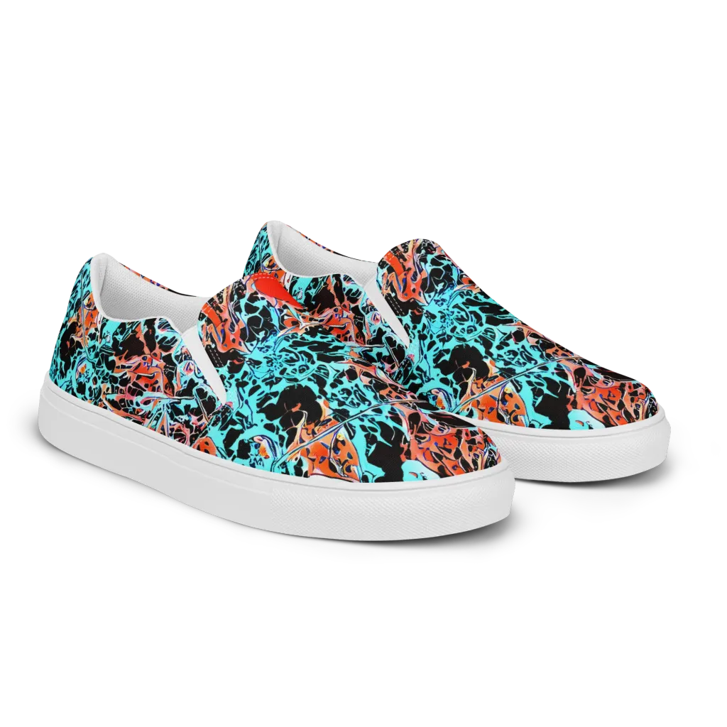 Liquid Mayhem on Men's Slip-On Canvas Shoes — Right Front