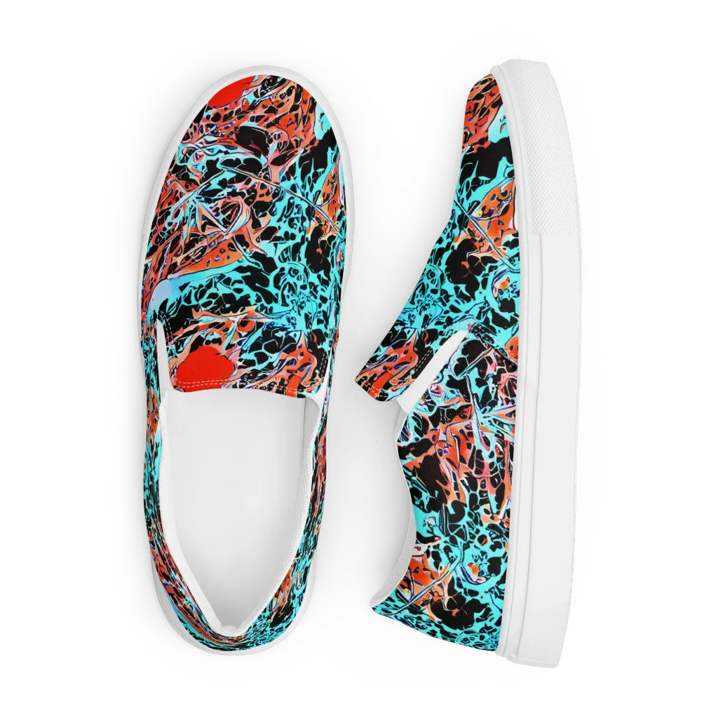 Liquid Mayhem on Men's Slip-On Canvas Shoes — Front