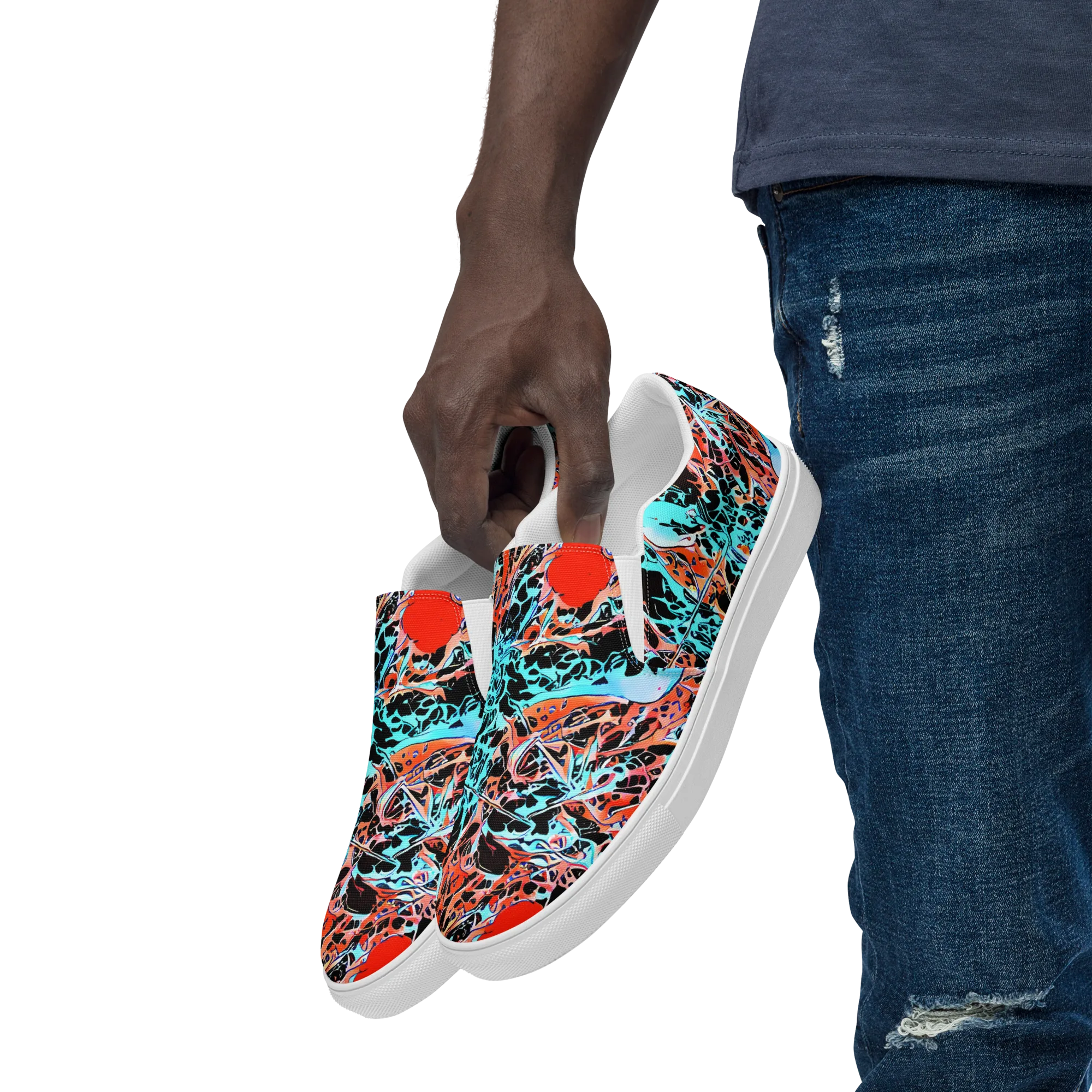Liquid Mayhem on Men's Slip-On Canvas Shoes — Left Front