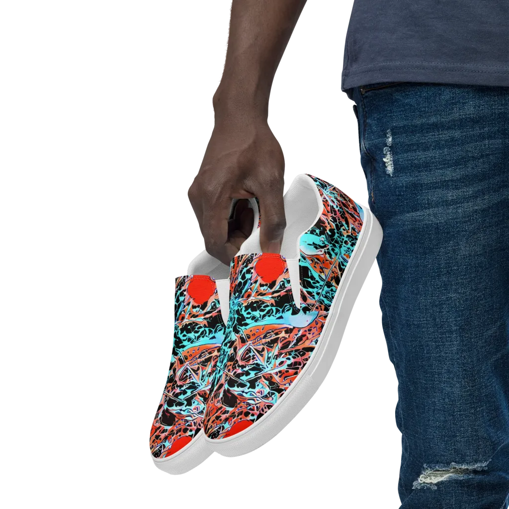 Liquid Mayhem on Men's Slip-On Canvas Shoes — Left Front