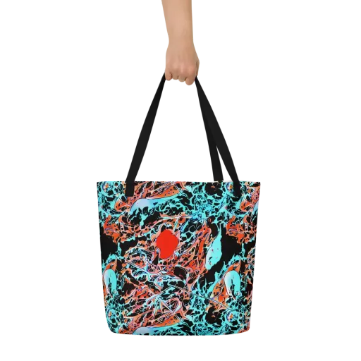 Liquid Mayhem on a Large Tote Bag W/ Pocket