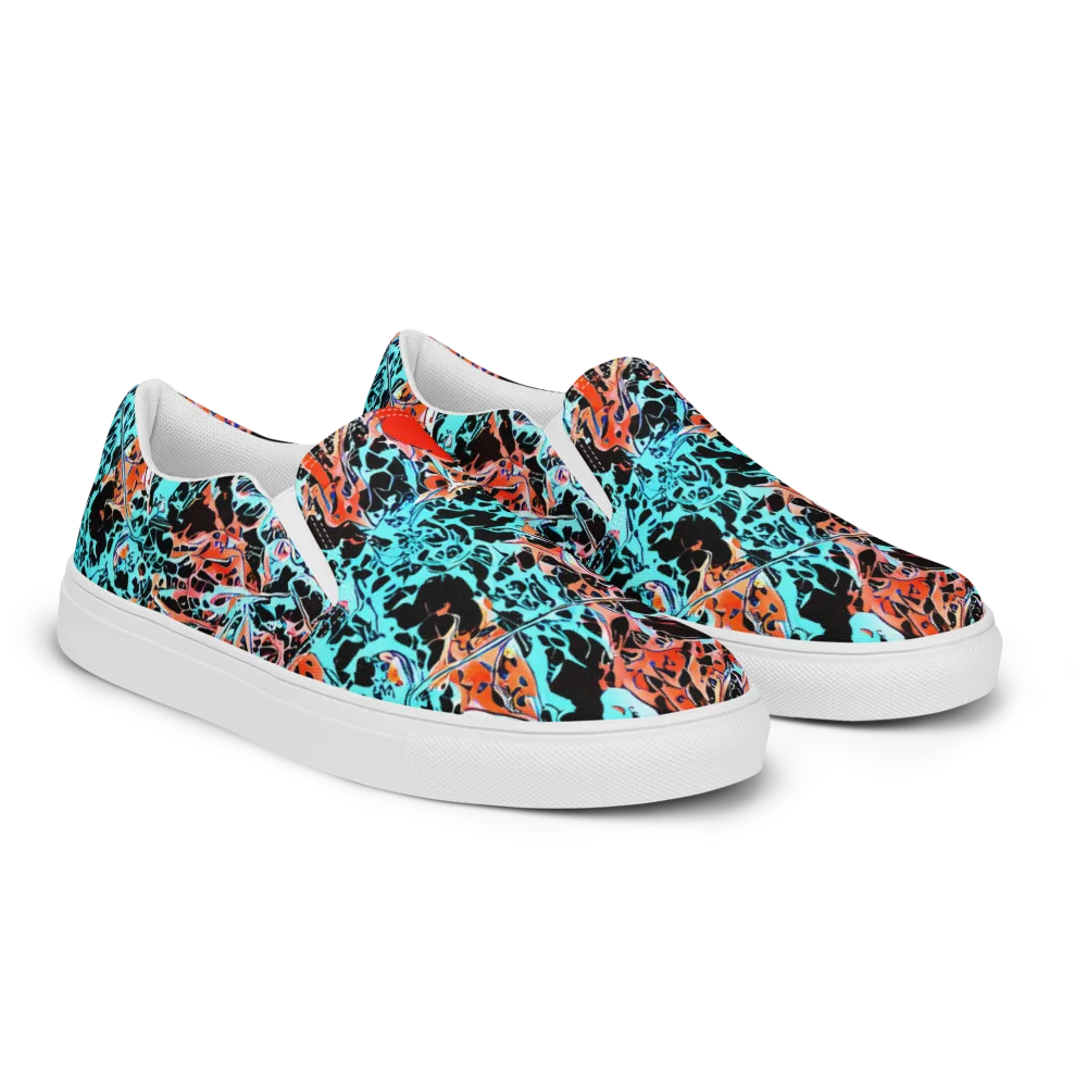 Liquid Mayhem on Women's Slip-On Canvas Shoes — Right Front