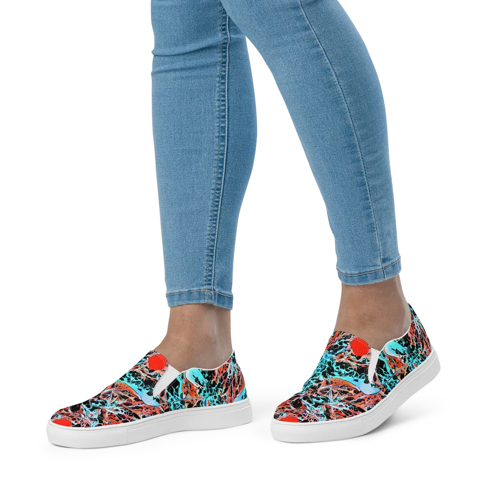 Liquid Mayhem on Women's Slip-On Canvas Shoes — Front