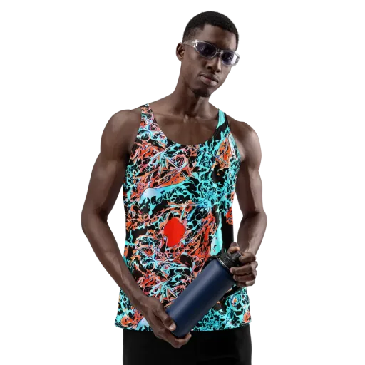 Liquid Mayhem on a Men's Tank Top