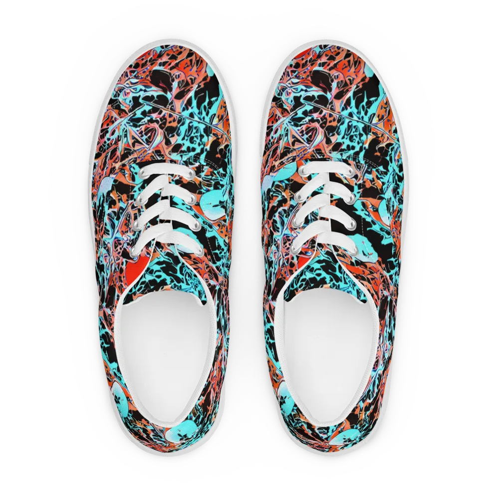 Liquid Mayhem on Men's Lace-Up Canvas Shoes — Front