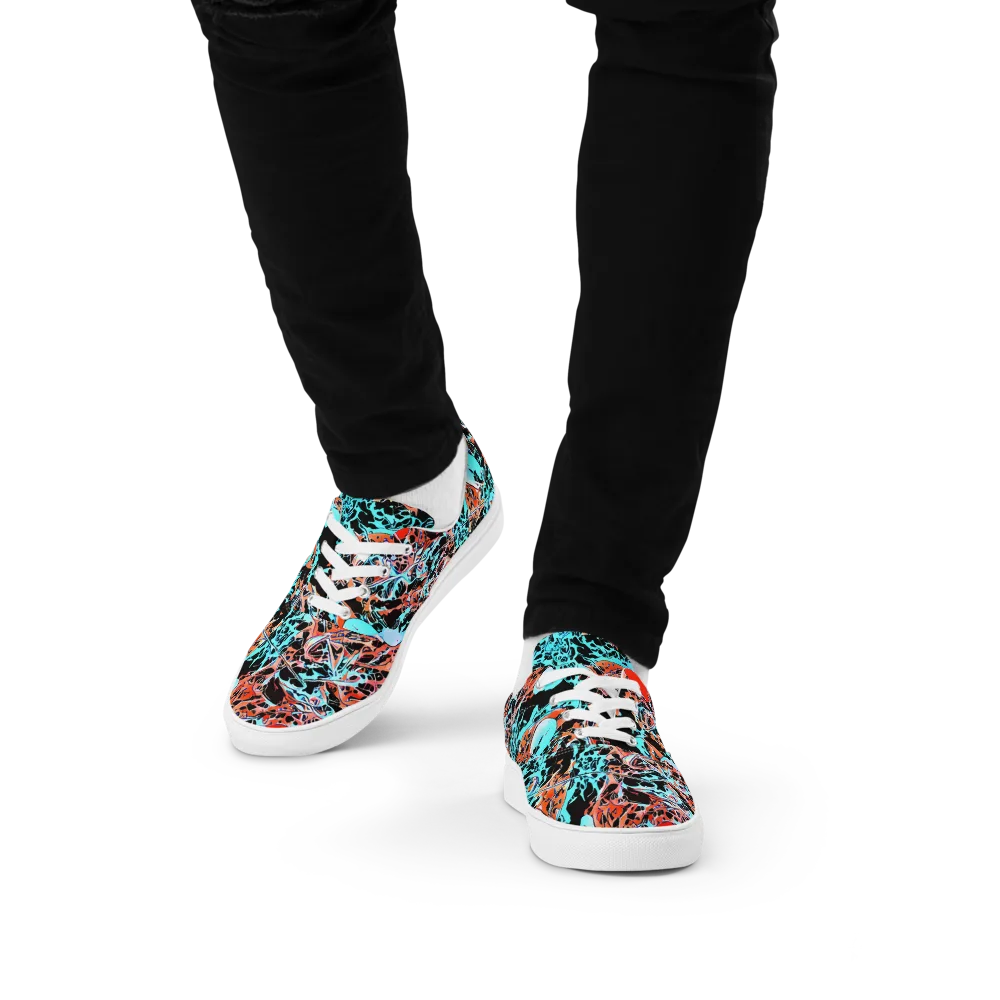Liquid Mayhem on Men's Lace-Up Canvas Shoes — Front