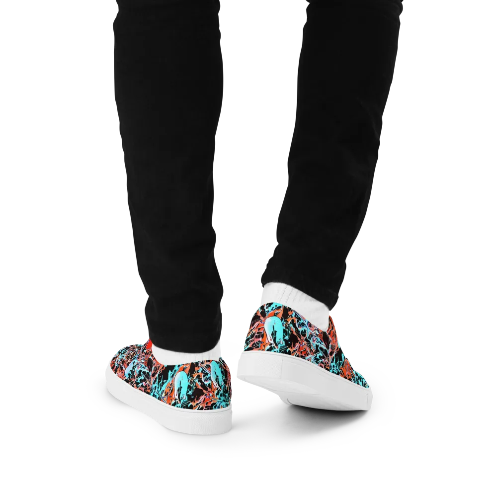 Liquid Mayhem on Men's Lace-Up Canvas Shoes — Back