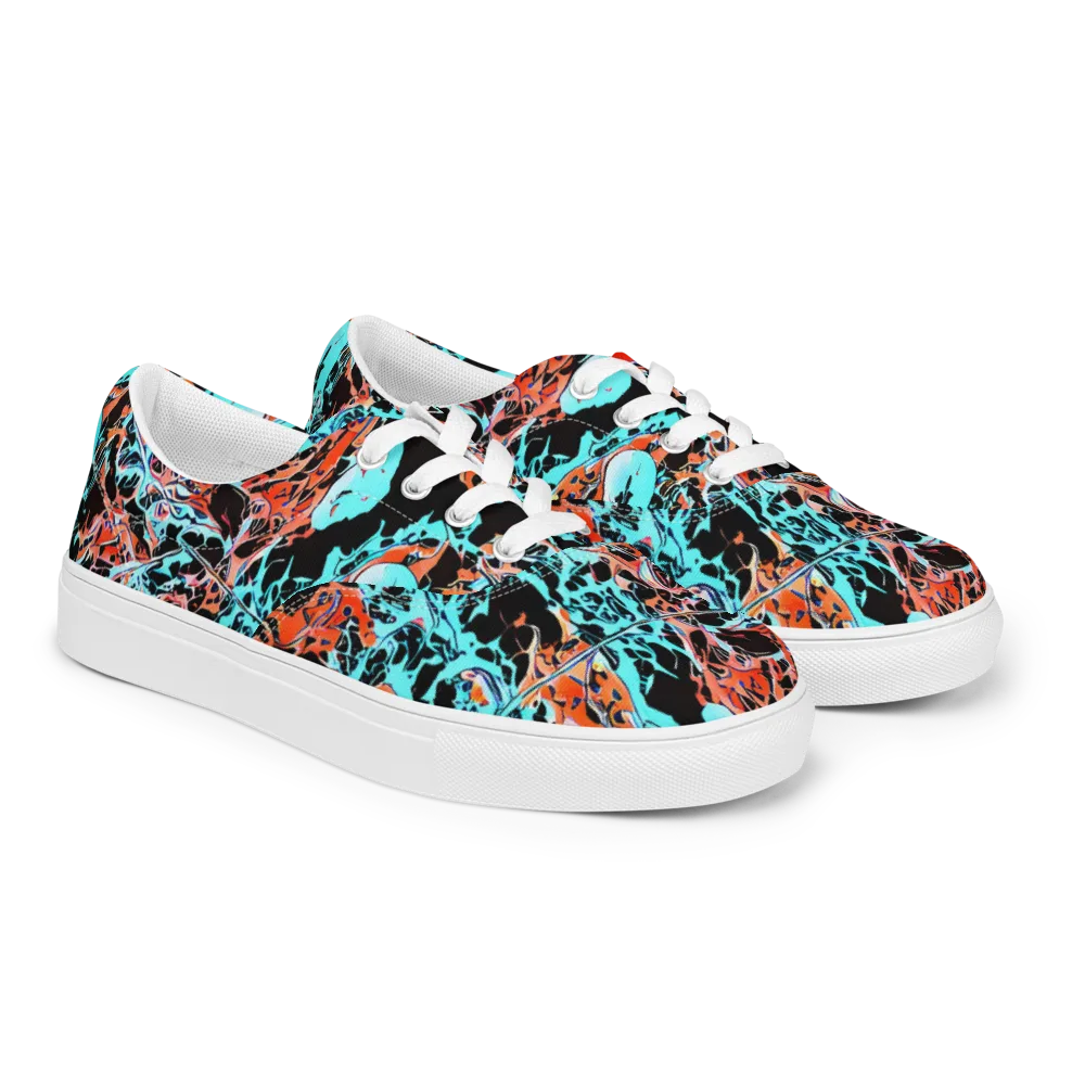 Liquid Mayhem on Men's Lace-Up Canvas Shoes — Right Front